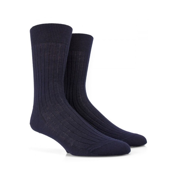 Chaussettes côtelées en laine Merinos