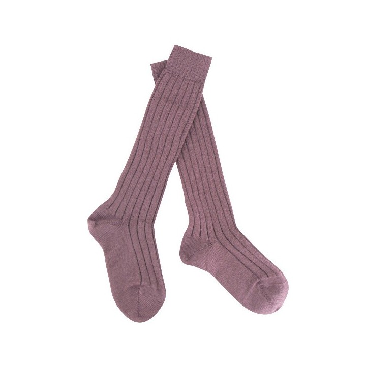 chaussettes hautes enfant laine et coton