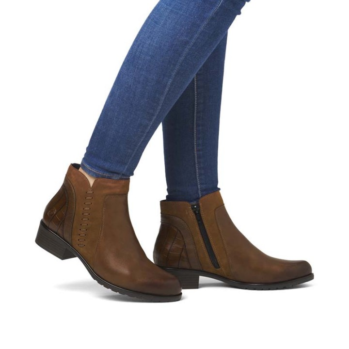 bottines marrons confortables femme Remonte D6893