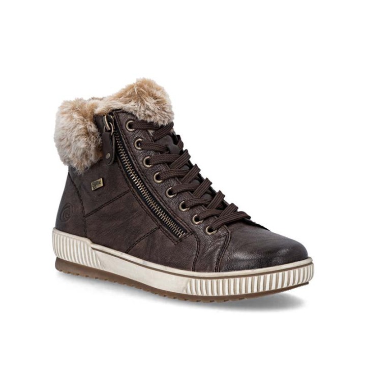 bottines femme marron fourrées Remonte D0780