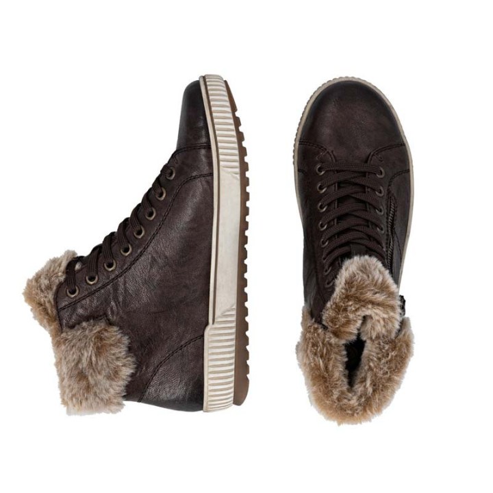 bottines femme marron fourrées Remonte D0780