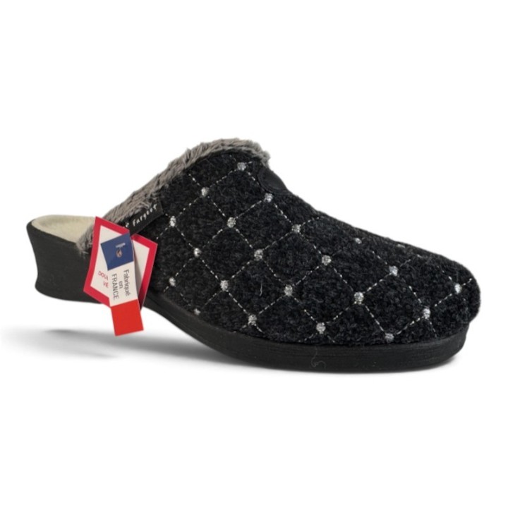 Chaussons mules fourrés en pure laine Fargeot