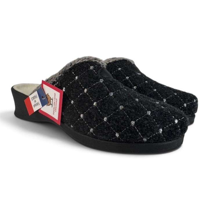 Chaussons mules fourrés en pure laine Fargeot