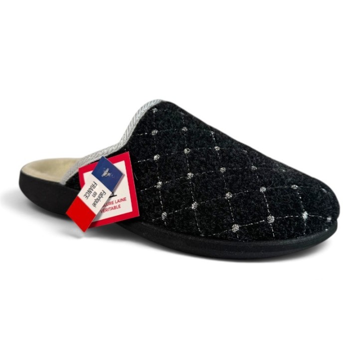 Chaussons Mules Femme fourrés en laine Fargeot