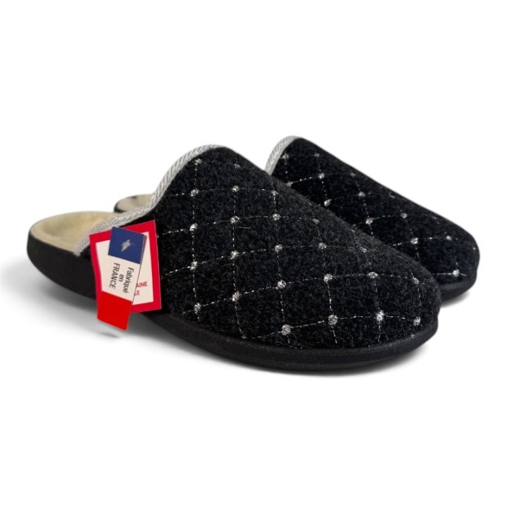 Chaussons Mules Femme fourrés en laine Fargeot