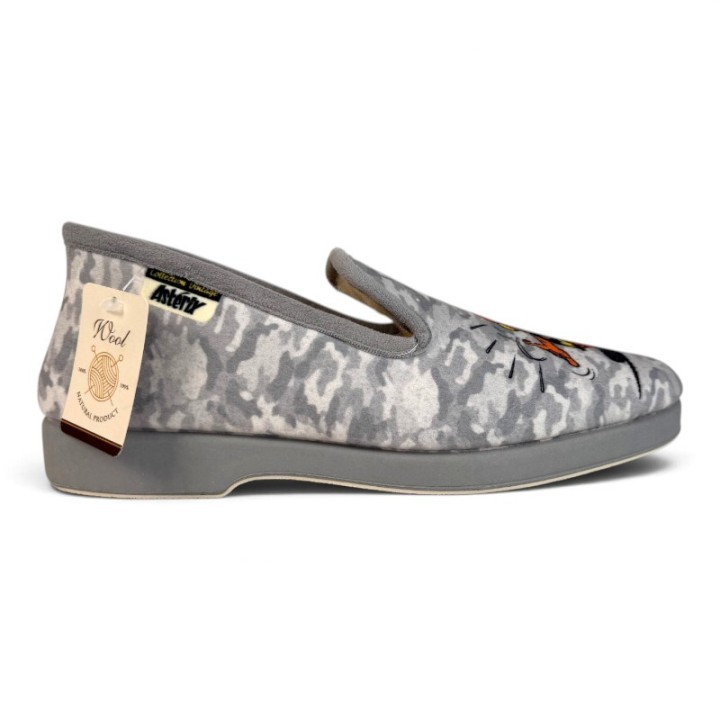 Charentaises fourrées pure laine pour homme -Asterix et Obelix - La Maison de l'Espadrille