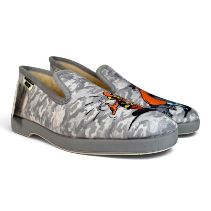 Charentaises fourrées pure laine pour homme -Asterix et Obelix - La Maison de l'Espadrille