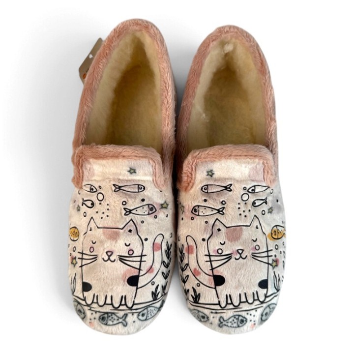 Charentaises fourrées laine de mouton femme fantaisie La Maison de l'Espadrille