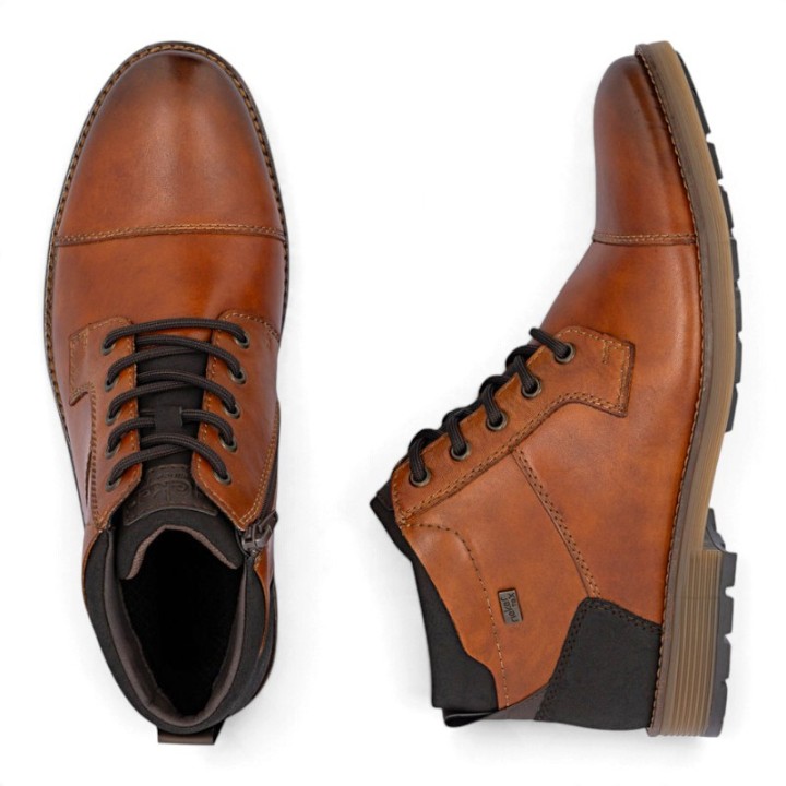 Bottines Hommes semelle amovible en cuir confortables Rieker
