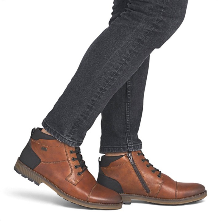 Bottines Hommes semelle amovible en cuir confortables Rieker