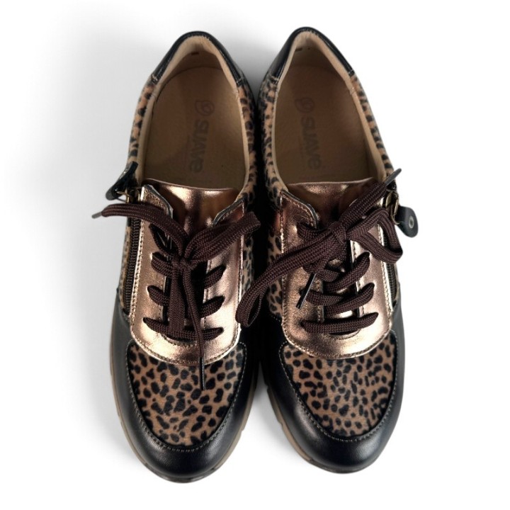 Baskets femme confortables et légères en cuir SUAVE 10504